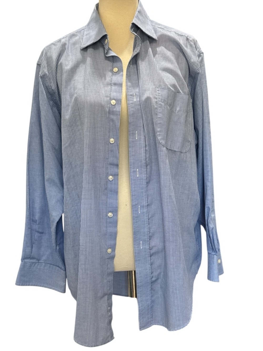 American Living Light Blue Micro-Check Dress Shirt